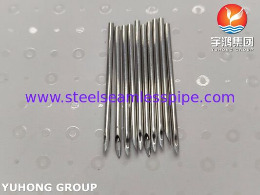 SUS304 Stainless Steel Medical AVF Needle Tube For Dialysis Treatment , Back Eye Point