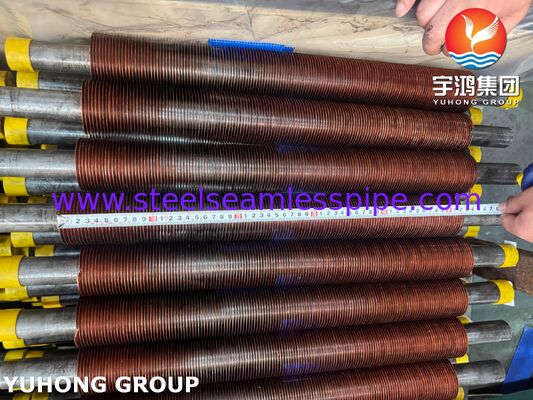 ASTM A106 Gr.B Embedded Finned Tubes with CU-T2 Copper Fins for Air Coolers