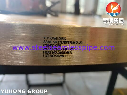 COPPER ALLOY ROUND PLATE NAVAL BRASS ASME SB171 C46400 O25 FORGED DISC