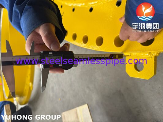 ASME SA516 Gr.70 Carbon Steel Shell Flange Ring with OD ~1939mm × ID ~1568mm × THK 97mm and Precision Bolt Holes for Heat Exchangers