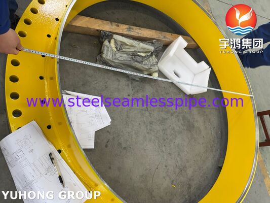 ASME SA516 Gr.70 Carbon Steel Shell Flange Ring with OD ~1939mm × ID ~1568mm × THK 97mm and Precision Bolt Holes for Heat Exchangers