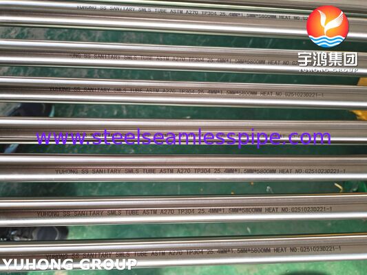 A270 TP304 Sanitary Tubing with Polished or Electropolished Finish