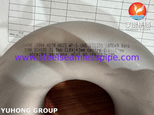 STAINLESS STEEL BUTT WELD FITTING 180° U BEND A815 S32205 LONG RADIUS