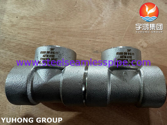 ASTM A182 F316L Stainless Steel Socket Weld Fittings B16.11 Forged Fittings SW Equal Tee