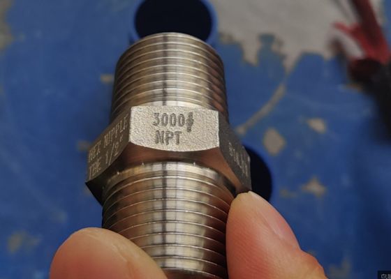 ASTM A182 F53 FORGED FITTINGS HEX NIPPLE NPT 3000# ASME B16.11