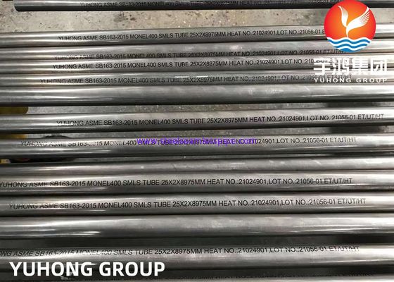ASME SB163 UNS N04400 / Monel 400 Nickel Alloy Seamless Heat Exchanger Tube