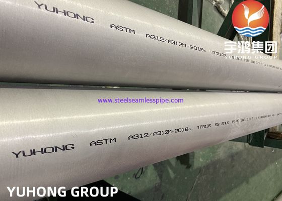 Round ASTM A312 TP310S Stainless Steel Seamless Pipe Eddy Current Test