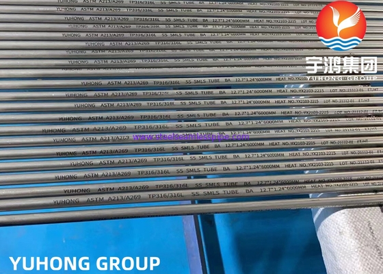 Stainless Steel Seamless Tube Pickled and Annealed ASTM A269 / ASME SA269 TP316L Size:10*0.65*6000mm