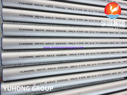 ASTM A312 / ASME SA312 TP316L (SUS316 / 1.4404),  Stainless Steel Seamless Pipe, Ship building application -ABS, BV, DNV