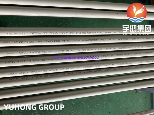 ASTM A312 TP304 Pickled Surface Stainless Steel Seamless Pipe PT Available