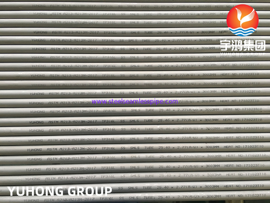 Round Stainless Steel Seamless Pipe ASTM A213 TP316L NDT Available