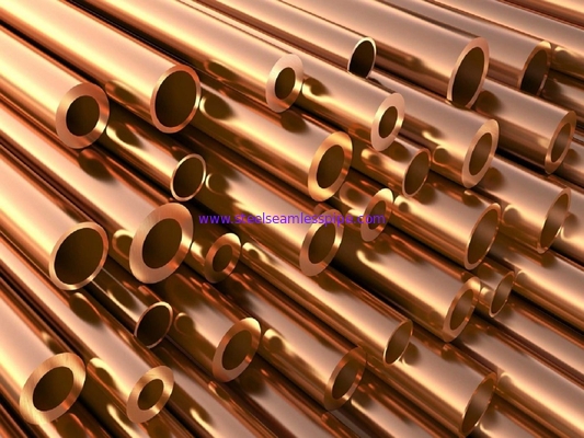 Seamless Copper Alloy Tube ASTM A75 ASTM A88 GB1527 T2 TU2 , TP2  Y / M Type