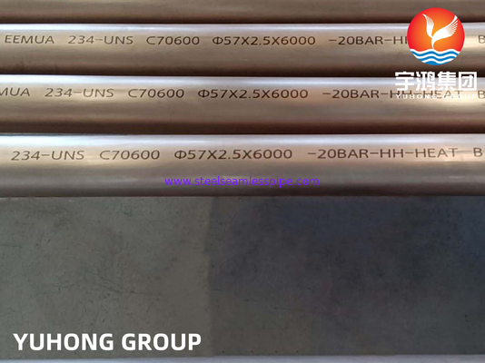 Copper Nickel Alloy Seamless Pipe C70600 (CuNi 90/10), Temper O61 H55 H80 Silver Color