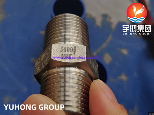 ASTM A182 F53 HEX NIPPLE TBE 1/2'' 3000# NPT B16.11 SUPER DUPLEX STEEL FORGED FITTINGS