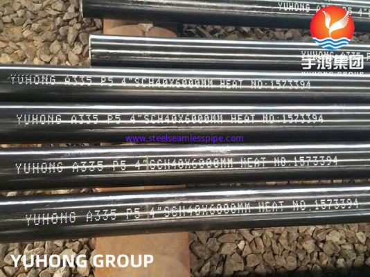 Industrial Seamless Boiler Tubes Black Painting Beveled End  A335 Standard