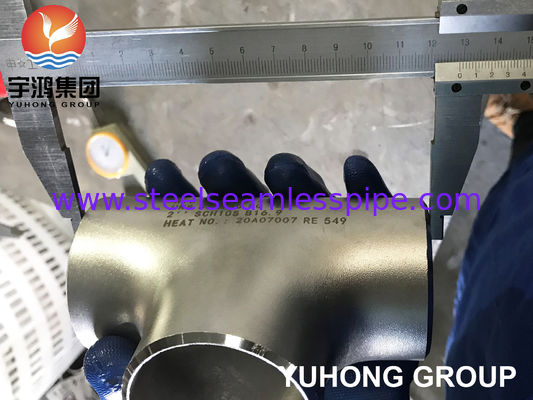 ASTM A815 S32750 Super Duplex Stainless Steel Equal Tee with Chloride Service Capability Butt Weld Fitting