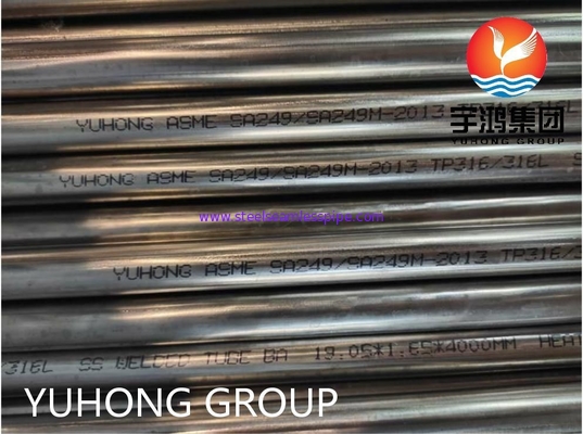 ASME SA249 TP316 Stainless Steel Welded Tubes Bright Annealed Mirror Polished