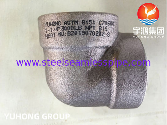 B151 C70600 90LR Threaded Elbow NPT, Copper Alloy High Pressure Forging Fitting Use In Marine Systeam