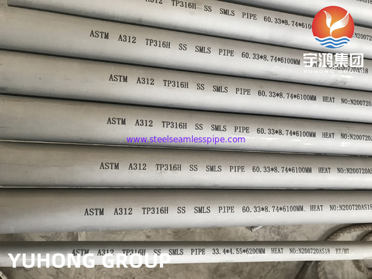 ASTM A312 /ASME SA312 TP316H Stainless Steel Seamless Pipe fpr Heat Exchanger and Boiler