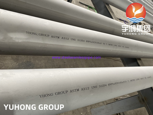 ASTM A312 UNS S31254 SUS312L Super Duplex Stainless Steel Pipes For Offshore