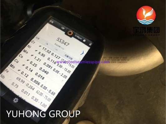 ASTM A403 WP347H 90 DEG. LR Elbow High Carbon Austenitic Chromium Stainless Steel Butt Weld Pipe Fitting