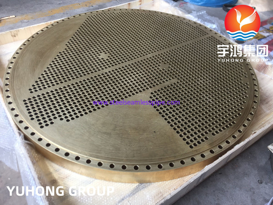 ASTM B171 C46400 / C44300 Brass Alloy Tube Sheet Heat Exchanger Tube Plate
