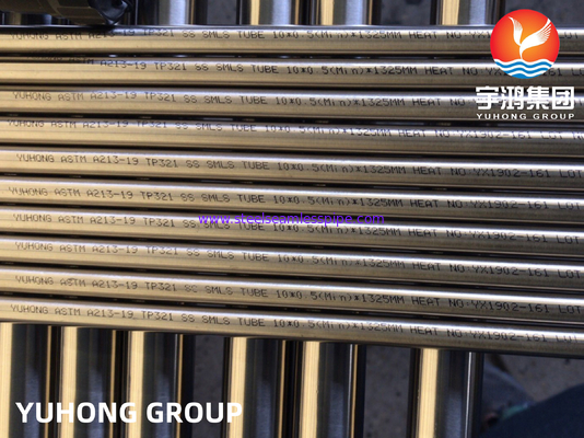 ASTM A213 TP321 Stainless Steel Seamless Tube For Heat Exchanger Tubes Bright Annealed