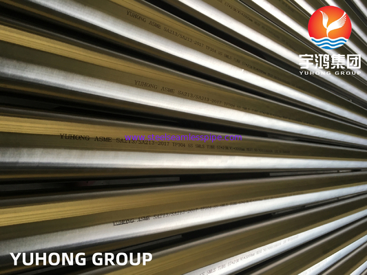 ASTM A213 TP304 Stainless Steel Seamless Tube For Heat Exchanger Tubes Bright Annealed