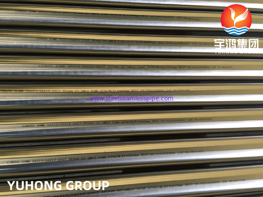 ASTM A213 TP304 Stainless Steel Seamless Tube For Heat Exchanger Tubes Bright Annealed