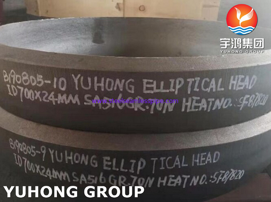 ASTM A516 Gr.70 Carbon Steel Elliptical Head / Ellipsoidal Dish End For Oil Gas Tanks