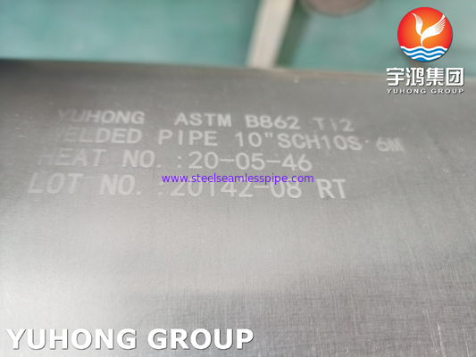 ASTM B862 / ASME SB862 Gr. 2 / UNS R50400 Titanium Alloy Welded Pipe ERW Pipe