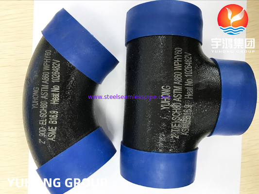 ASTM A860 WPHY 60 CARBON STEEL PIPE FITTINGS B16.9 BLACK PAINTING