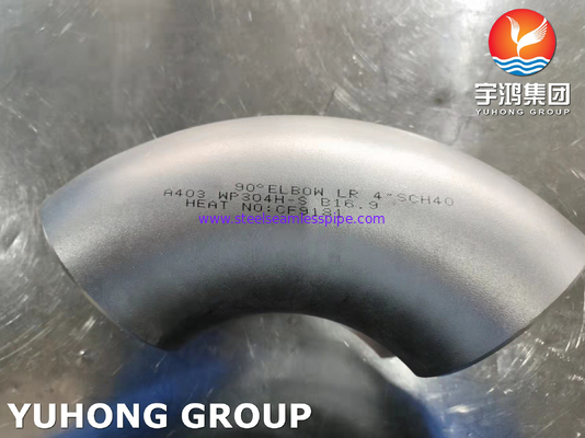 ASTM A403 WP304H Stainless Steel 90 Deg. LR Elbow ASME B16.9 Buttweld Fitting