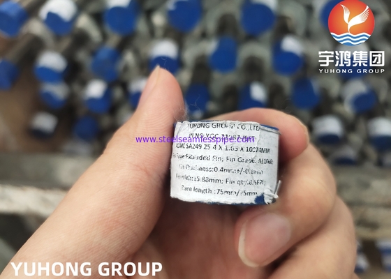 ASME SA269 TP304 Spiral Extruded Finned Tube Fin Grade Al 1060 For Heat Exchanger