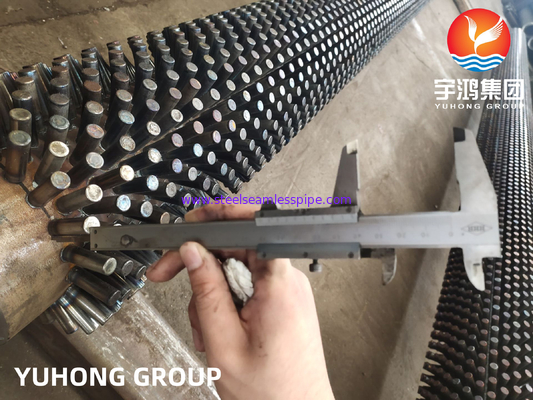 ASTM A335 GR.P9 Studded Finned Seamless Pipe TP410 AL CS Studs Alloy Fin Pipe