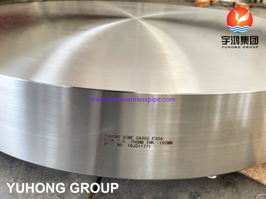 SA965 F304 Stainless Steel Forged Disk Superior Mechanical Properties