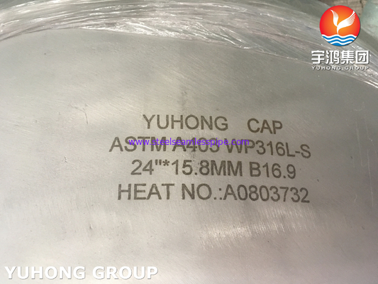 ASME B16.9 Buttweld Pipe Fiting ASTM A403 WP316L Stainless Steel Cap