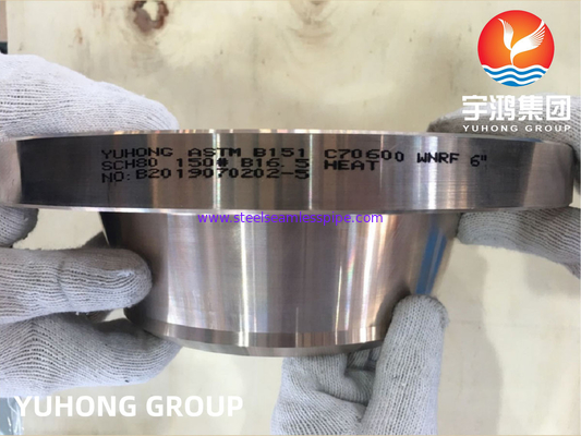 B151 C70600 Copper Nickel Forged Flange Weld Neck Rised Face B16.5