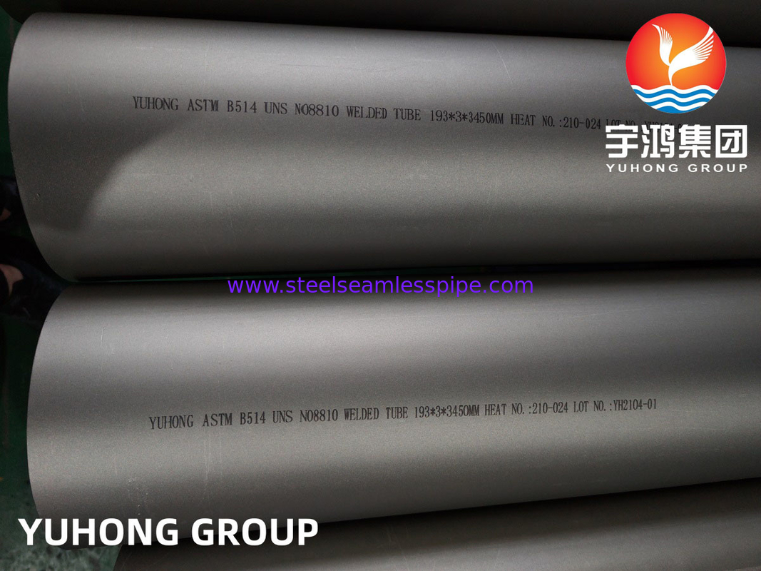 Nickle Alloy Tube ASTM B514 Incoloy 800H Welded Tube UNS N08810 DIN 1.4958