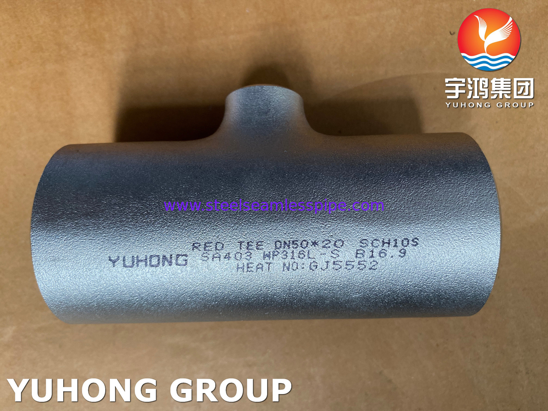 Buttweld Fittings ASTM A403 WP316L Reducing Tee Customized Size ANSI B16.9