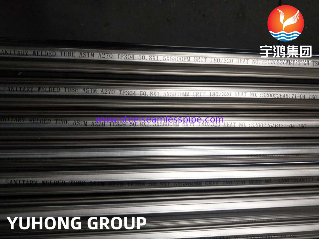 ASTM A270 TP304 Sanitary Stainless Steel Seamless Pipe with Polished Surface and Corrosion Resistance