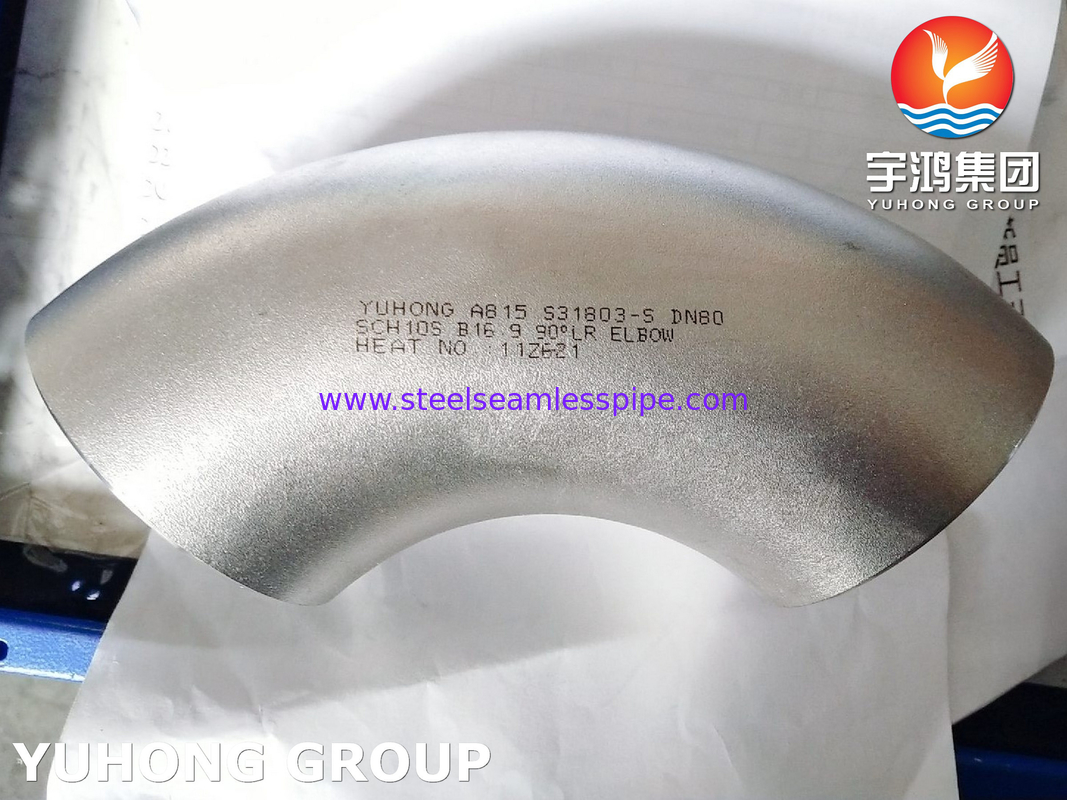 ASTM A815 S31803-S Duplex Steel Fitting Elbow B16.9 For Pipe Connection