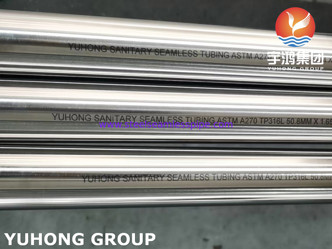 A270 TP316L Sanitary Grade Stainless Steel Seamless Pipe, Electro-Polishing Surface, Food And Beverage Industry