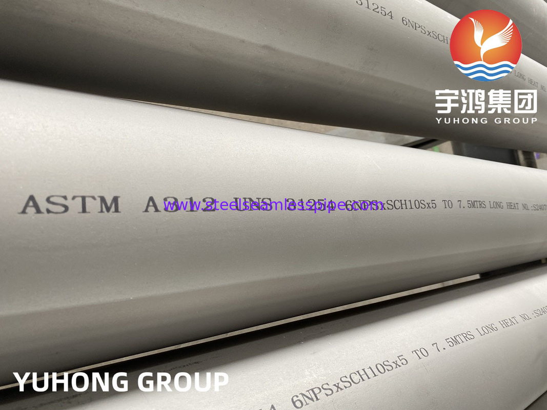 ASTM A312 UNS31254 / 1.4547 / 6 Mo / 254Mo Seamless Steel Pipe For Saltwater Handling