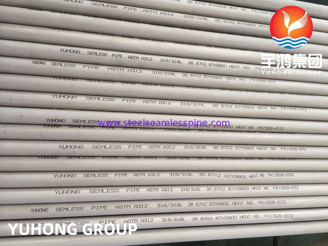 Tubos de Acero Inoxidable Sin Costura ASTM A312 TP304L  TP316L Annealed Pickling 100% UT ET