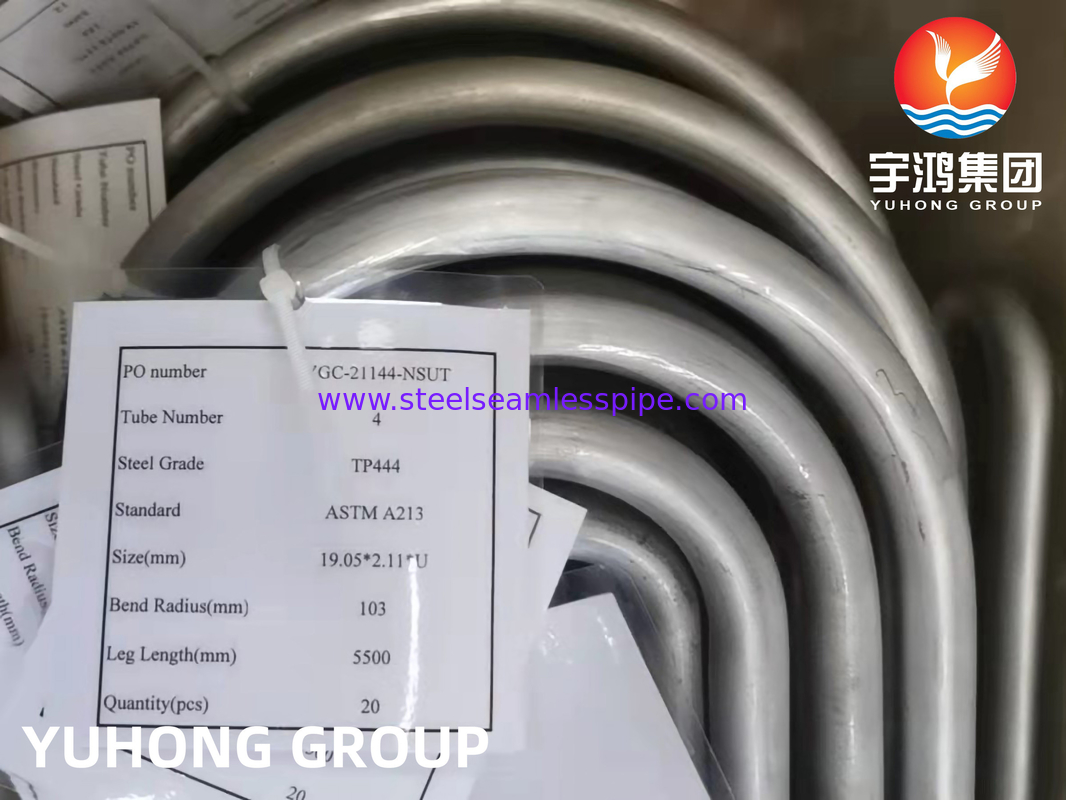 Heat Exchanger Tube, ASTM A213 TP444, 1.4521 Stainless Steel Seamless U Bend Tube