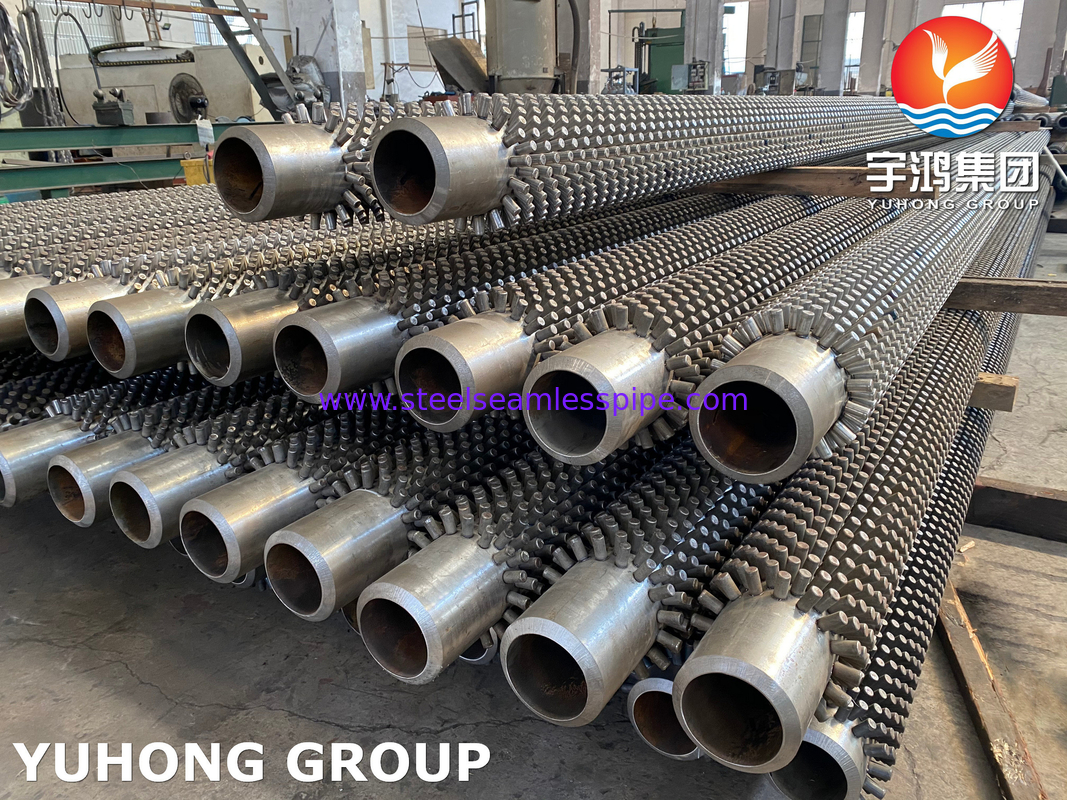 ASTM A335 P11 P22 P9 P91 Alloy Steel Studded Fin Tube For Heat Exchangers