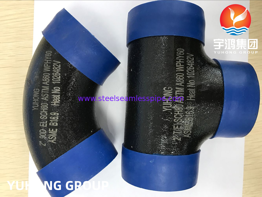 ASTM A860 WPHY 60 Black BW Carbon Steel Pipe Fittings B16.9 MSS-SP-75