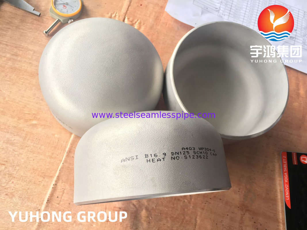 Butt Weld Fittings , ASTM A403 WP304-S Stainless Steel Seamless End Caps , ASME B16.9