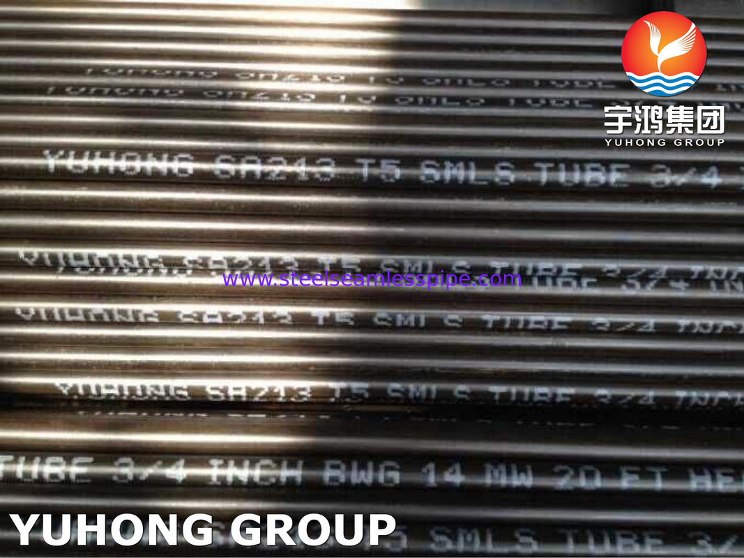 High Pressure Boiler Tube ASTM A213 ASME SA213 T5  Alloy Steel Seamless Tube Heat Exchanger tube Heater Superheater Tube